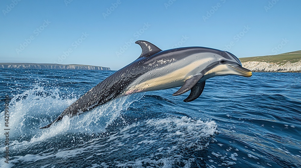 Fototapeta premium Dolphin leaping out of the ocean