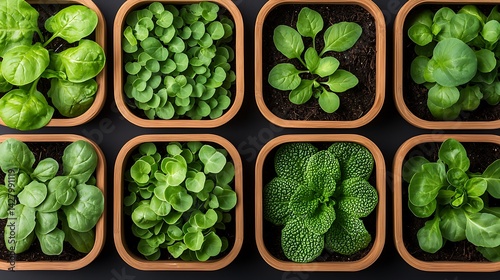 Indoor gardening techniques for growing leafy greens home photography natural light top-down view urban sustainability
