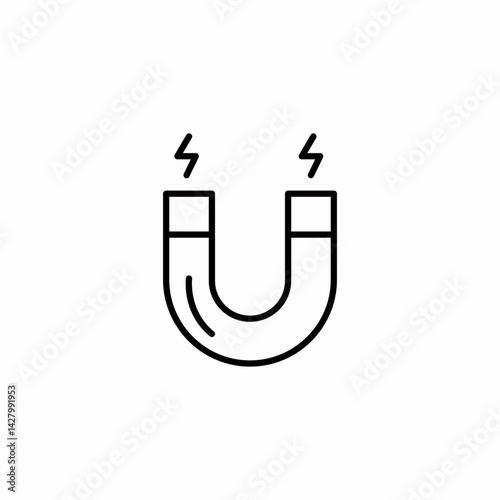 horseshoe magnet icon sign vector
