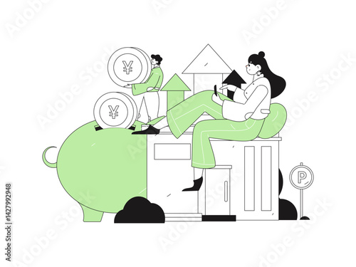 Home loan flat vector concept operation illustration
