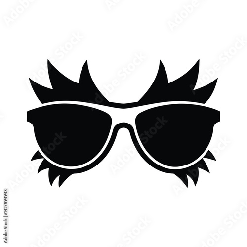 sunglass tribal style black silhouette vector on white for web and graphic design