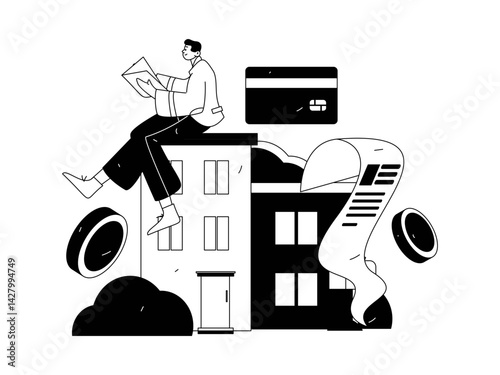 Home loan flat vector concept operation illustration
