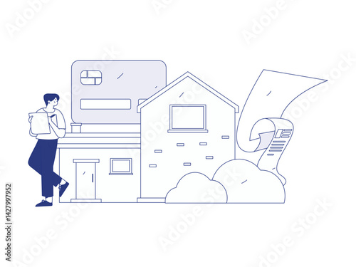 Home loan flat vector concept operation illustration
