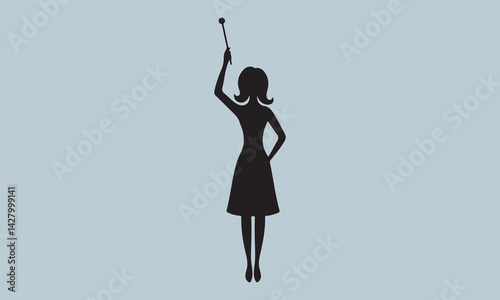 silhouette of a girl in a dress