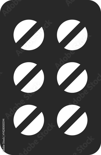 Blister pack solid icon used in healthcare interfaces