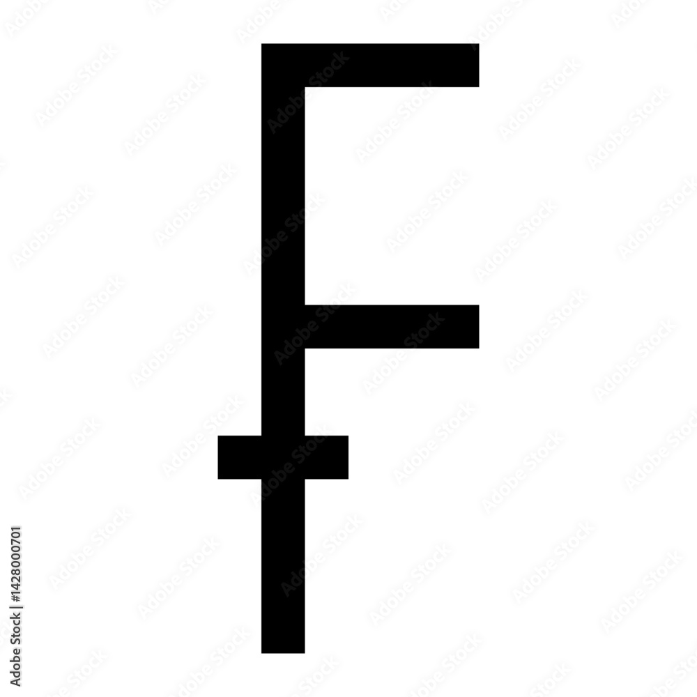 Obraz premium Swiss Franc Symbol Black on White
