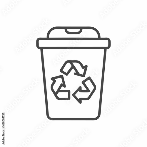 Recycling bin with eco-friendly symbol emphasizing waste management and sustainability.