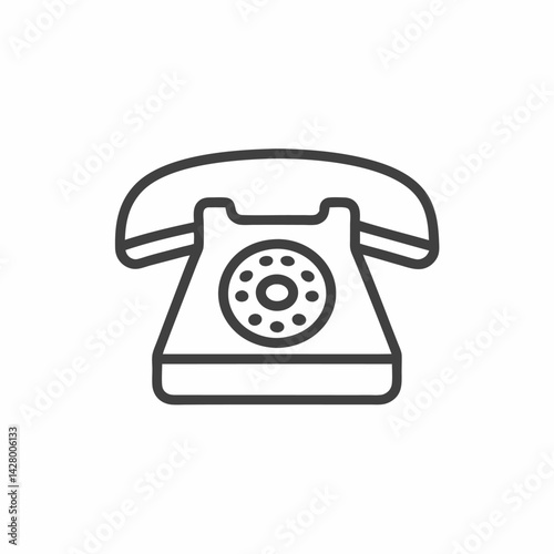 Illustration of a classic rotary telephone in a minimalist design.