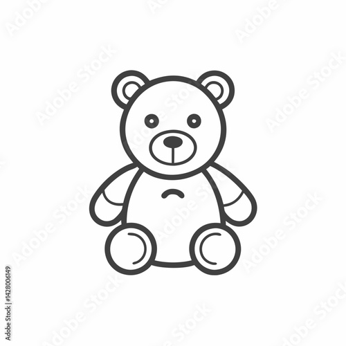 A simple, outlined illustration of a teddy bear, conveying a sense of nostalgia and warmth.
