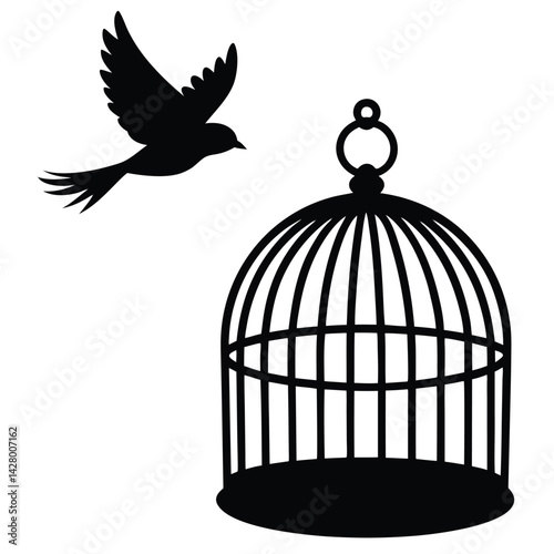 birdcage with a bird