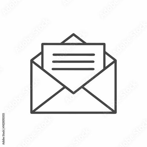 Illustration of an open envelope with a letter inside, symbolizing messaging and communication.