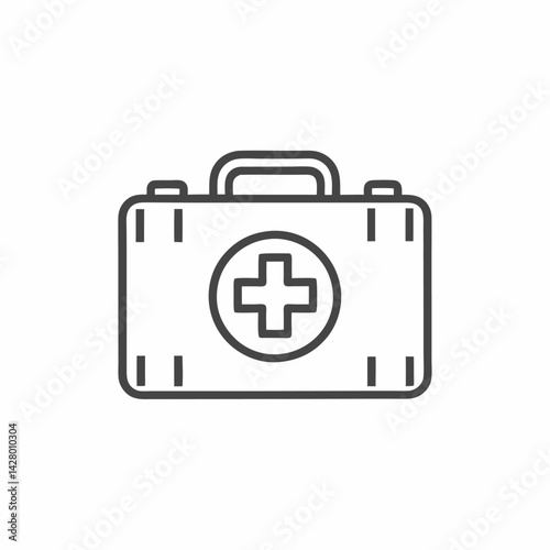 A minimalist illustration of a first aid kit, emphasizing health and safety essentials.