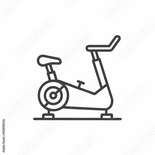 Basic outline of a stationary exercise bike, showcasing its minimalist design.