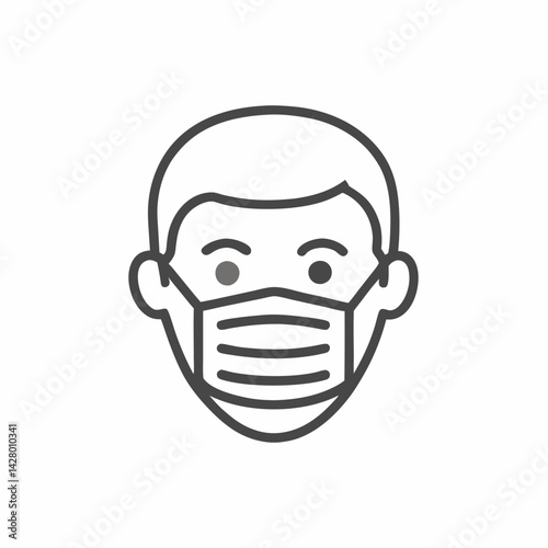 Free Download Illustration of a young male wearing a face mask, depicting health and safety precautions. - GFXLoad