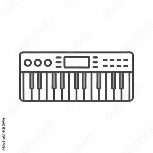 A sleek keyboard synthesizer with 61 keys, perfect for musicians and music enthusiasts.
