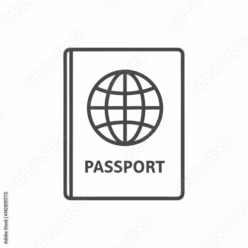 Illustration of a passport featuring a globe symbol, conveying travel and adventure concepts.