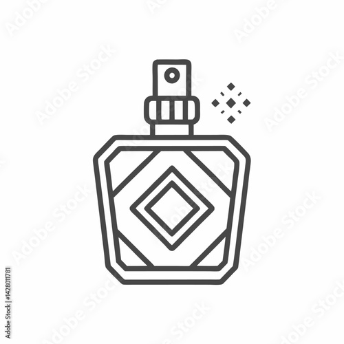 Stylish line art perfume bottle, showcasing elegance and luxury in a minimalist design.