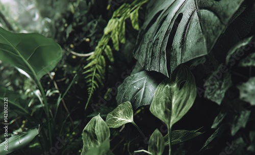 Lush green tropical foliage (1) photo