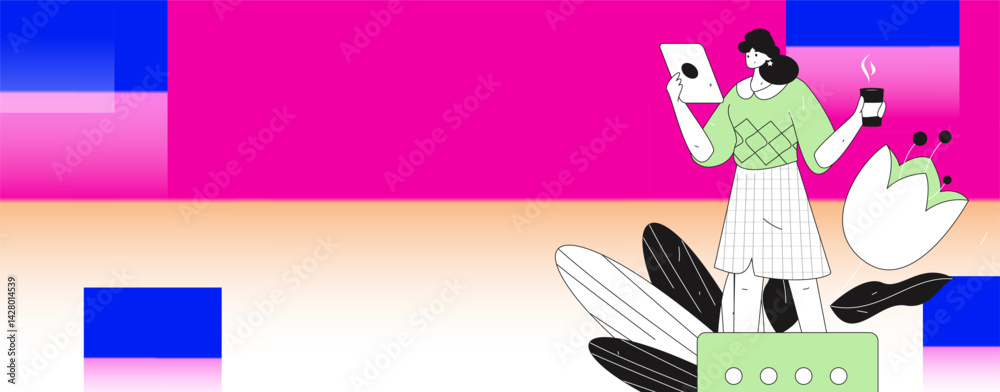 Fototapeta premium 3.12 International Women's Day professional women flat character vector concept operation hand drawn illustration 