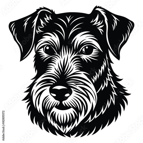 Airedale Terrier Dog Head Silhouette