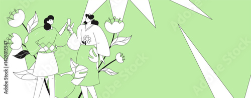3.12 International Women's Day professional women flat character vector concept operation hand drawn illustration
