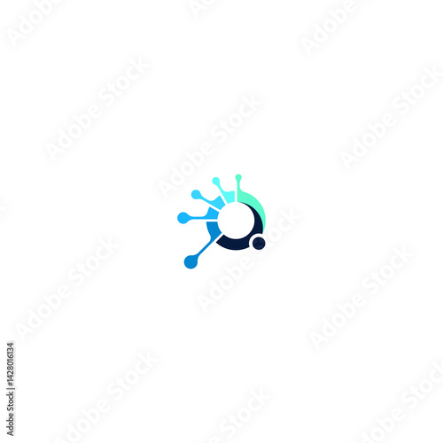 Connected Q Network: Modern Tech Growth Vector Logo