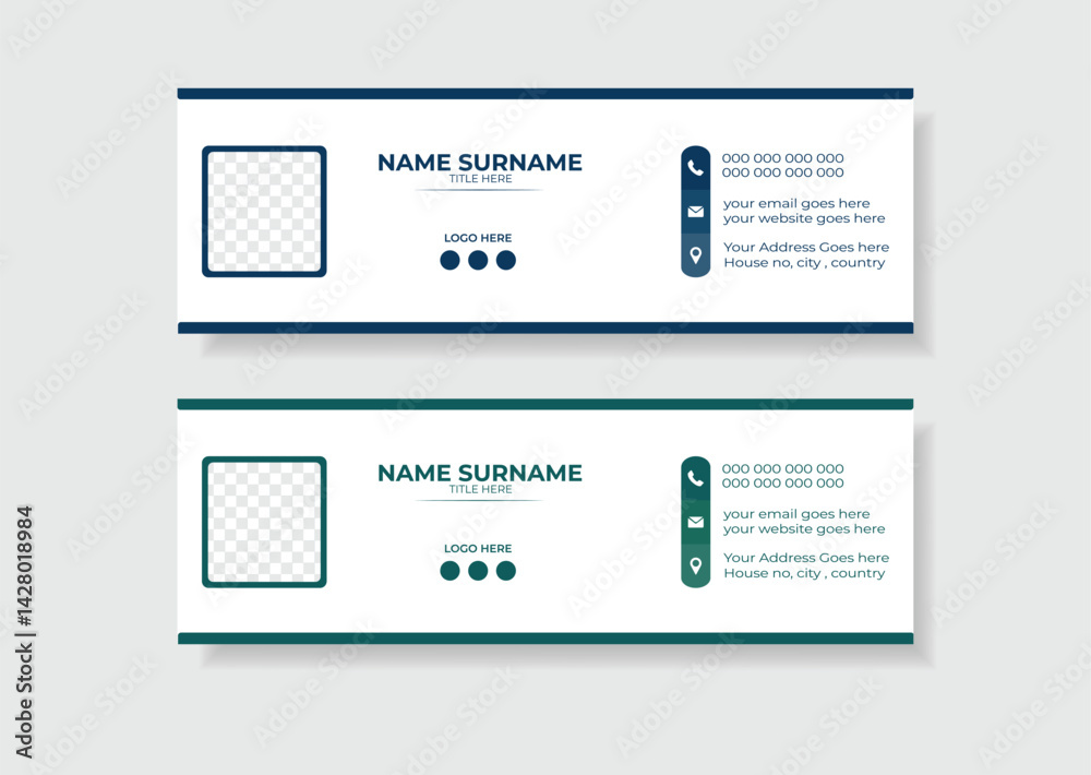 Corporate email signature template design with layout. Corporate email signature template design with layout.