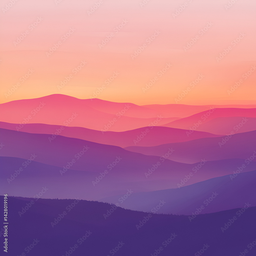 Captivating sunset over mountains serene landscape digital art tranquil environment distant view warm gradient Captivating sunset over mountains serene landscape digital art tranquil environment distant view warm gradient