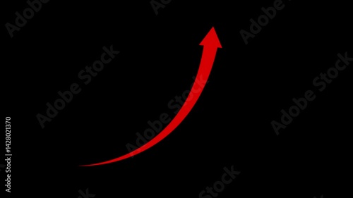Business growth arrow and graph chart. Up arrow icon animated video
