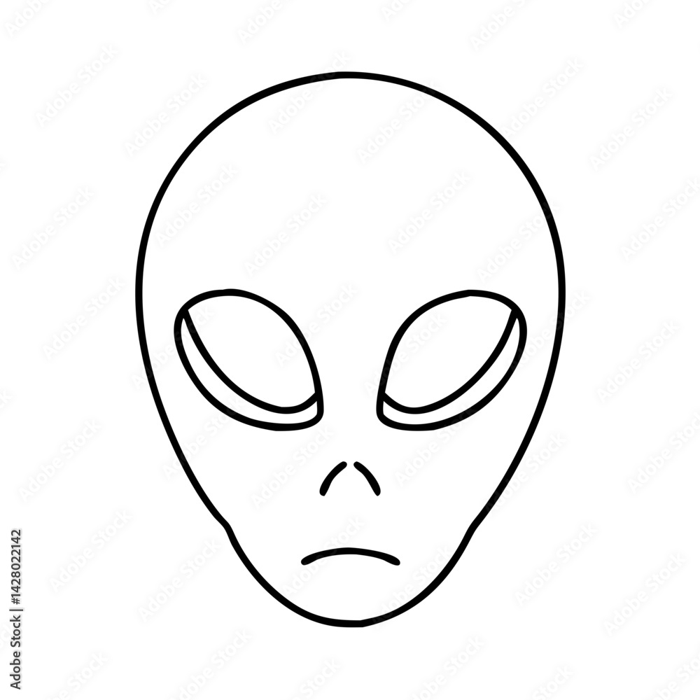 alien face icon, alien face line art - simple line art of alien face, perfect for alien face logos and icons alien face icon, alien face line art - simple line art of alien face, perfect for alien face logos and icons