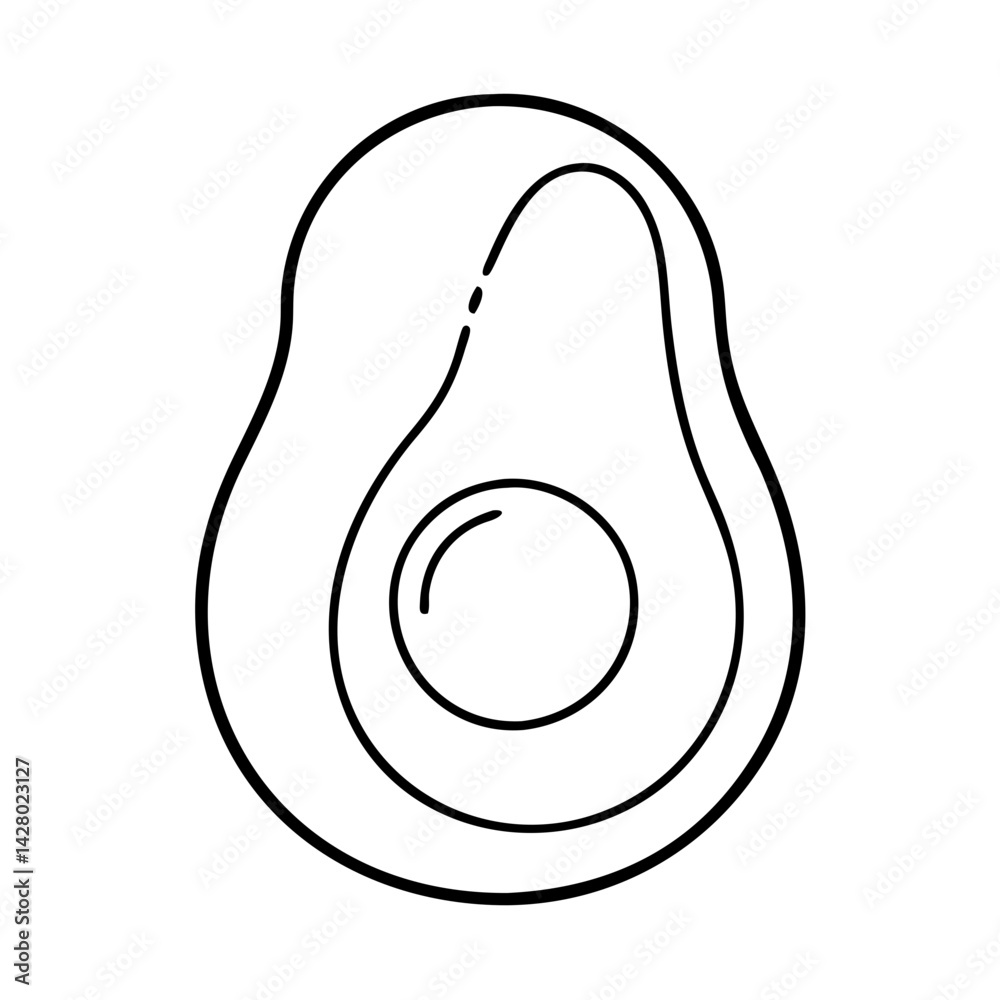 avocado icon, avocado line art - simple line art of avocado, perfect for avocado logos and icons avocado icon, avocado line art - simple line art of avocado, perfect for avocado logos and icons