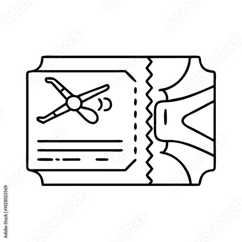 ballet performance ticket icon, ballet performance ticket line art - simple line art of ballet performance ticket, perfect for ballet performance ticket logos and icons