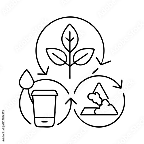 biodegradable icon, biodegradable line art - simple line art of biodegradable, perfect for biodegradable logos and icons