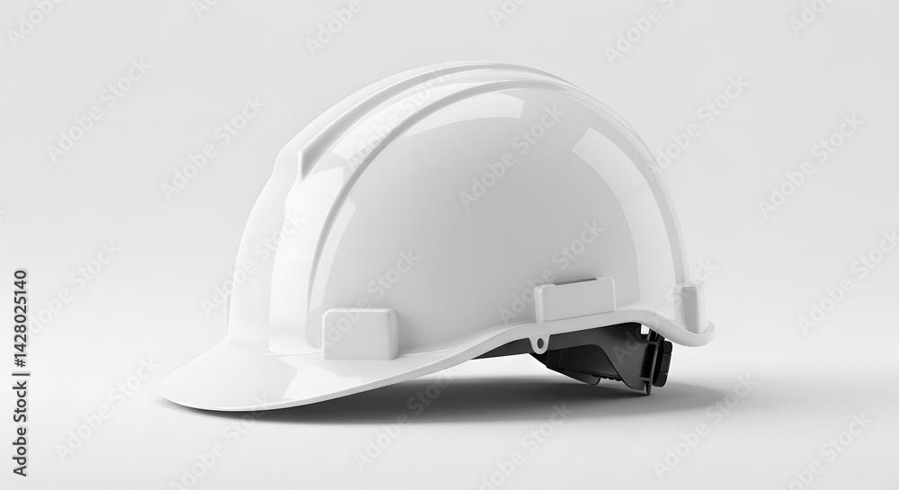 Fototapeta premium white construction helmet isolated on white background for architecture and engineering. generative ai
