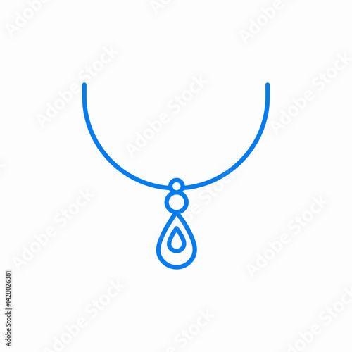 pendant necklace drop icon sign vector