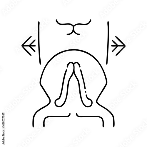 breathing exercise icon, breathing exercise line art - simple line art of breathing exercise, perfect for breathing exercise logos and icons