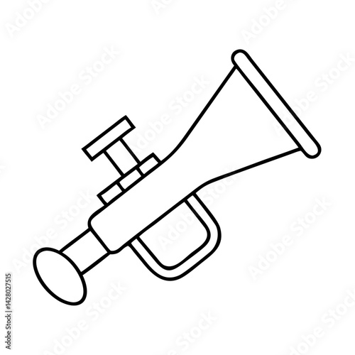 bugle icon, bugle line art - simple line art of bugle, perfect for bugle logos and icons