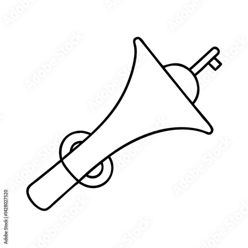 bugle icon, bugle line art - simple line art of bugle, perfect for bugle logos and icons