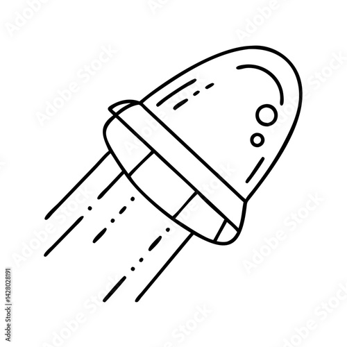 capsule re entry icon, capsule re entry line art - simple line art of capsule re entry, perfect for capsule re entry logos and icons