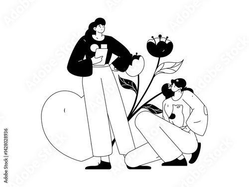 3.12 International Women's Day professional women flat character vector concept operation hand drawn illustration
