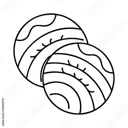 concha mexican sweet bread icon, concha mexican sweet bread line art - simple line art of concha mexican sweet bread, perfect for concha mexican sweet bread logos and icons