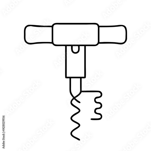 corkscrew icon, corkscrew line art - simple line art of corkscrew, perfect for corkscrew logos and icons