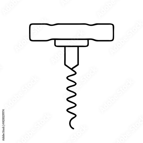 corkscrew icon, corkscrew line art - simple line art of corkscrew, perfect for corkscrew logos and icons