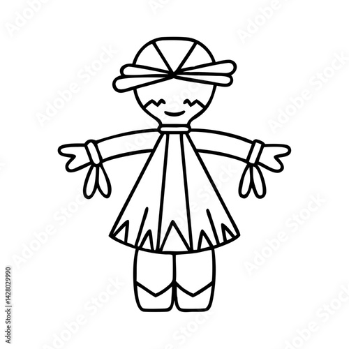 corn husk doll icon, corn husk doll line art - simple line art of corn husk doll, perfect for corn husk doll logos and icons