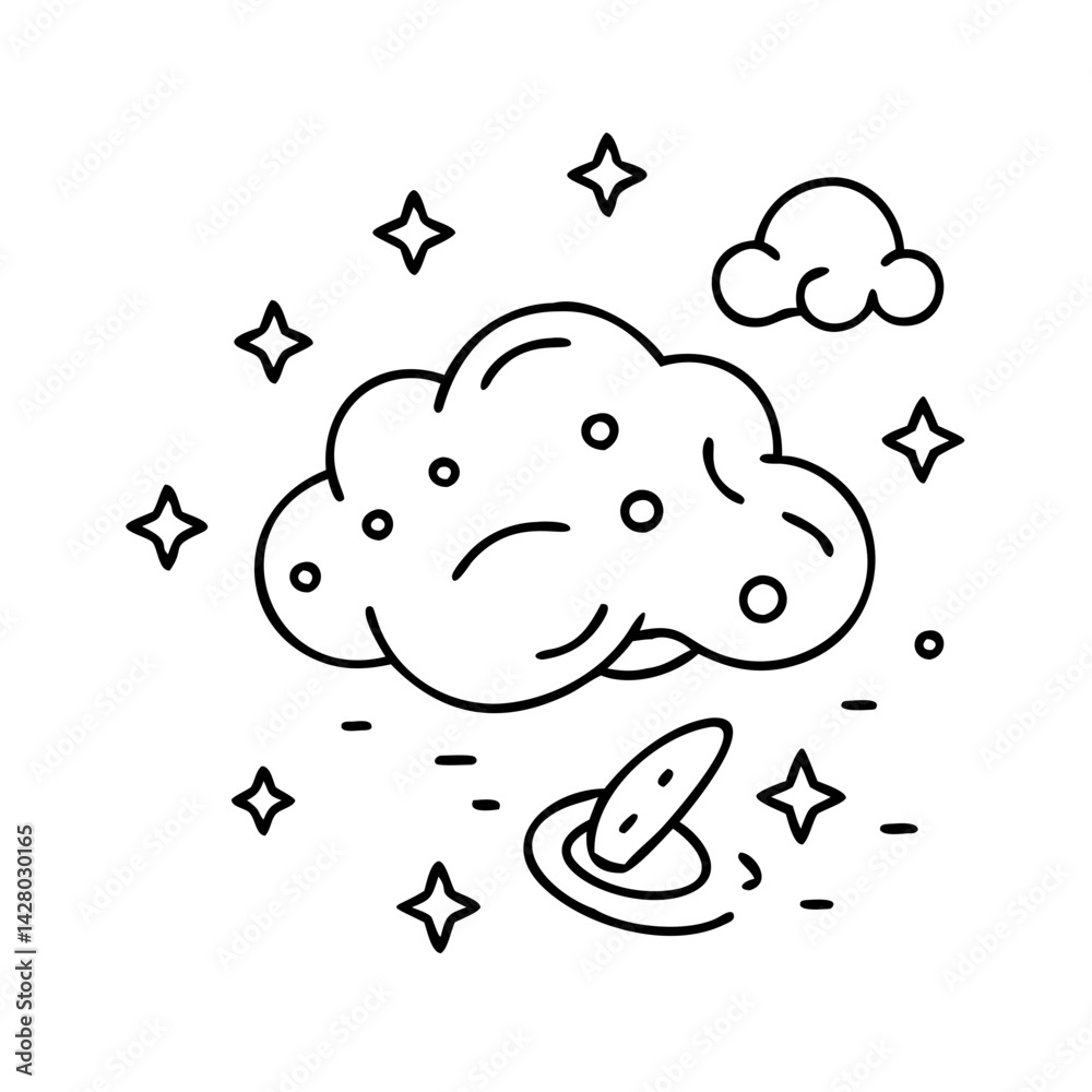 cosmic dust cloud icon, cosmic dust cloud line art - simple line art of cosmic dust cloud, perfect for cosmic dust cloud logos and icons cosmic dust cloud icon, cosmic dust cloud line art - simple line art of cosmic dust cloud, perfect for cosmic dust cloud logos and icons
