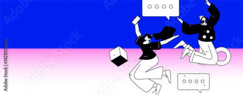 3.12 International Women's Day professional women flat character vector concept operation hand drawn illustration
