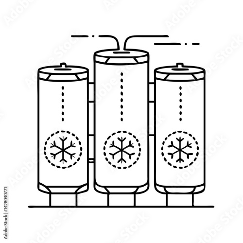 cryogenic storage icon, cryogenic storage line art - simple line art of cryogenic storage, perfect for cryogenic storage logos and icons