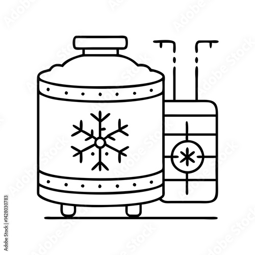 cryogenic storage icon, cryogenic storage line art - simple line art of cryogenic storage, perfect for cryogenic storage logos and icons