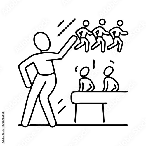 dance audition icon, dance audition line art - simple line art of dance audition, perfect for dance audition logos and icons