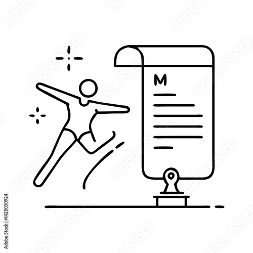 dance class enrollment icon, dance class enrollment line art - simple line art of dance class enrollment, perfect for dance class enrollment logos and icons